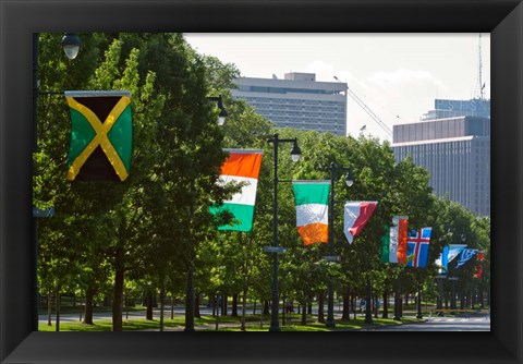 Framed National Flags, Philadelphia, Pennsylvania Print