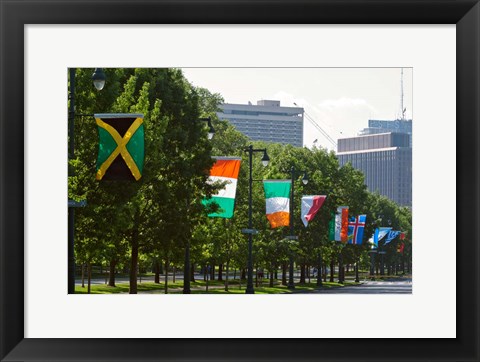 Framed National Flags, Philadelphia, Pennsylvania Print