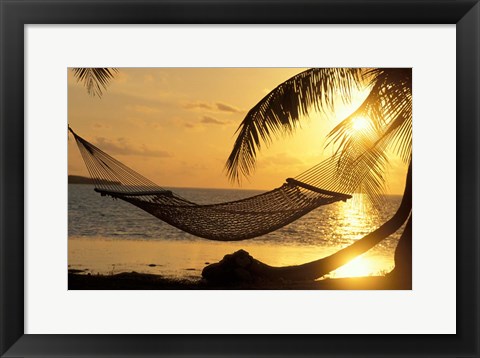 Framed Hammock at Sunset Print