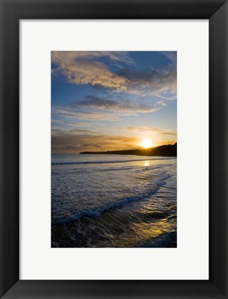 Framed Beach &amp; Great Newtown Head, Tramore, County Waterford, Ireland Print