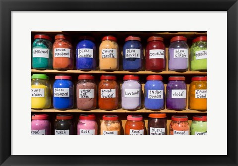 Framed Natural Dyes for Sale in the Medina, Essaouira, Morocco Print