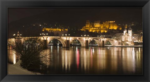 Framed Carl Theodor Bridge, Heidelberg, Baden-Wurttemberg, Germany Print