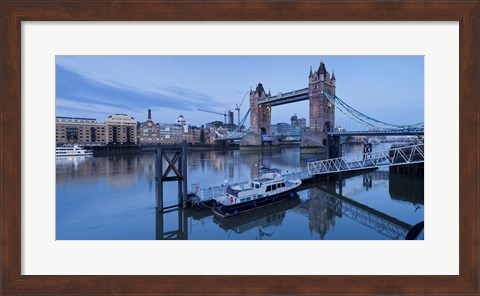 Framed St. Katharine Pier and Tower Bridge, Thames River, London, England Print