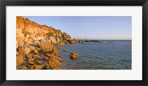 Framed Cliffs at coast, Conil De La Frontera, Cadiz Province, Andalusia, Spain Print