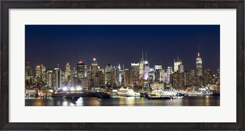 Framed Hudson River at Dusk, Manhattan, New York City Print