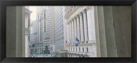 Framed New York Stock Exchange Wall, New York, NY Print