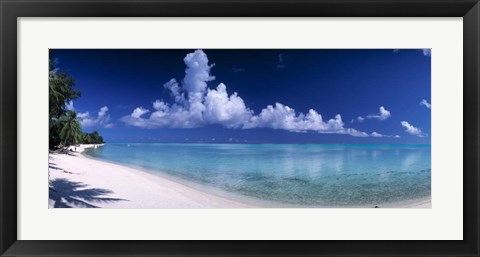 Framed Matira Beach, Bora Bora Polynesia Print