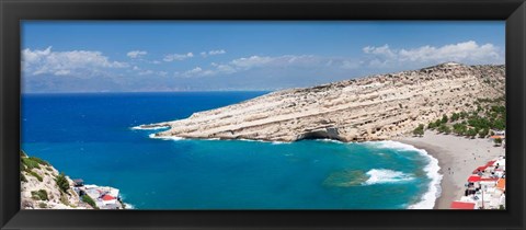 Framed Matala Bay, Heraklion District, Crete, Greece Print