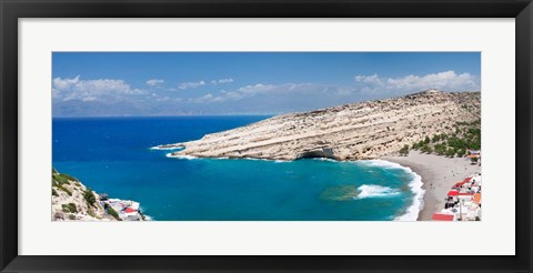 Framed Matala Bay, Heraklion District, Crete, Greece Print