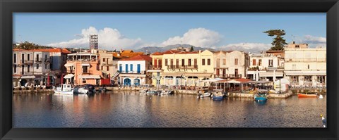 Framed Venetian Harbour, Rethymno, Crete, Greece Print