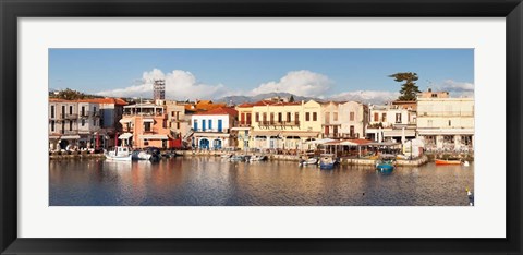 Framed Venetian Harbour, Rethymno, Crete, Greece Print