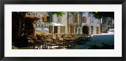 Framed Cafe in a Village, Claviers, France Print