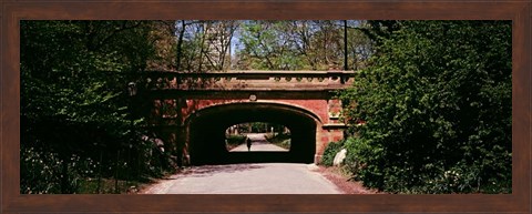 Framed Footbridge in Central Park, Manhattan, New York City Print