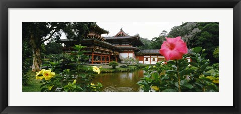 Framed Buddhist Temple, Byodo-in Temple, Koolau Range, Oahu, Hawaii Print