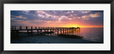 Framed Crystal Beach Pier, Florida Print