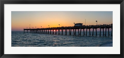 Framed Venice Pier on the Gulf of Mexico, Venice, Florida Print