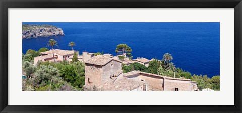 Framed Hamlet by the Sea, Balearic Islands, Spain Print