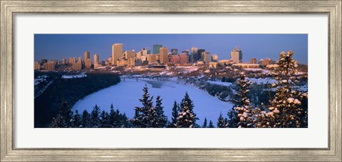 Framed Skyline and the North Saskatchewan Rive, Edmonton, Alberta, Canada Print