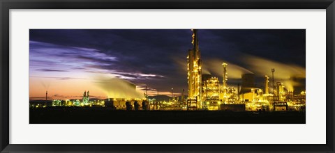 Framed Night Oil Refinery Print