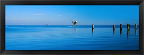 Framed Oil Rig in the Gulf Shores, Baldwin County, Alabama Print