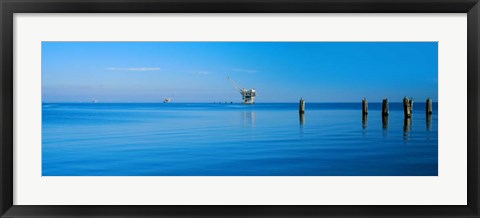 Framed Oil Rig in the Gulf Shores, Baldwin County, Alabama Print