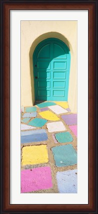 Framed Colored Tiles of a Door in Balboa Park, San Diego, California Print