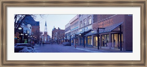 Framed Church Street in Burlington, Vermont Print