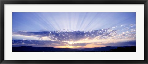 Framed Tuscany, Italy (Rays of Sun) Print