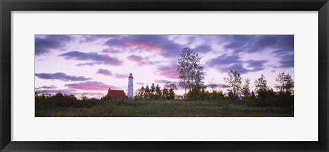 Framed Tawas Point Lighthouse, Lake Huron, Michigan Print