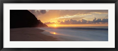 Framed Kalalau Beach Sunset, Hawaii Print