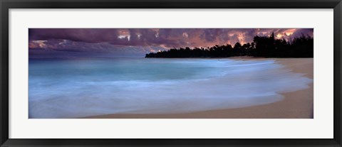 Framed Haena Beach Storm, Hawaii, Kauai Print