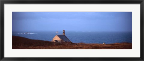 Framed La Chapelle De Saint They, Pointe Du Raz, Finistere, France Print