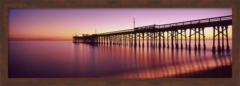 Framed Balboa Pier at sunset, Newport Beach, Orange County, California, USA Print