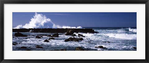 Framed Three Tables, North Shore, Oahu, Hawaii Print