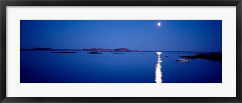 Framed Full Moon in Bohuslan, Sweden Print