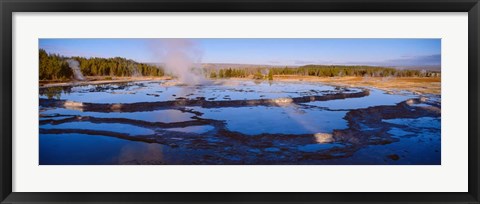 Framed Great Fountain Geyser, Yellowstone National Park, Wyoming Print