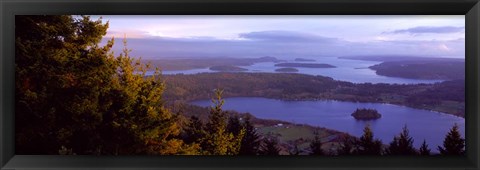 Framed Campbell Lake and Whidbey Island, WA Print