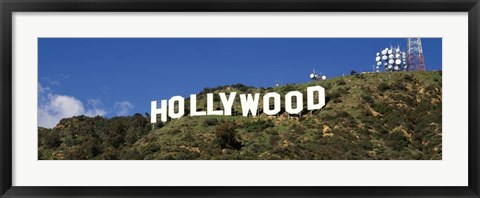 Framed Hollywood Hills Sign, Los Angeles, California Print