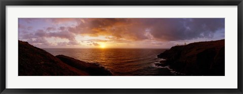 Framed Sunset Ocean-scape England Print