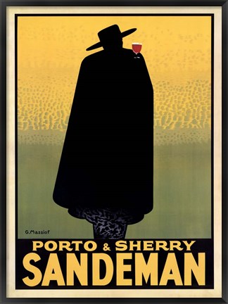 Framed Porto &amp; Sherry Sandeman 1931 Print