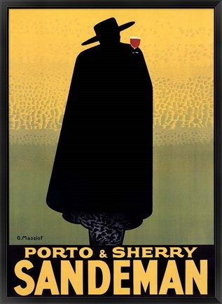 Framed Porto &amp; Sherry Sandeman 1931 Print