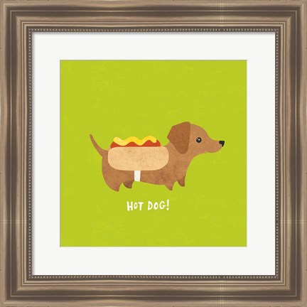 Framed Good Dogs Dachshund Bright Print