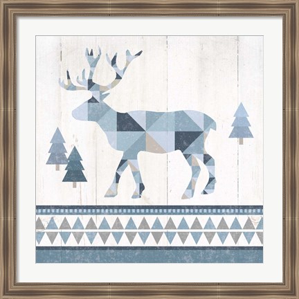 Framed Nordic Geo Lodge Deer IV Print