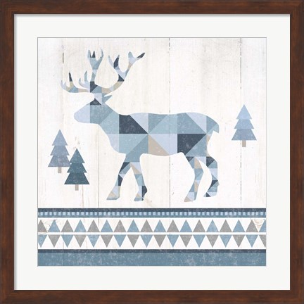 Framed Nordic Geo Lodge Deer IV Print