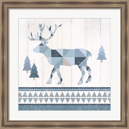 Framed Nordic Geo Lodge Deer IV Print