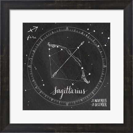 Framed Night Sky Sagittarius. Print