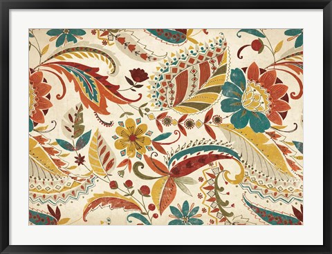 Framed Boho Paisley Spice III Print