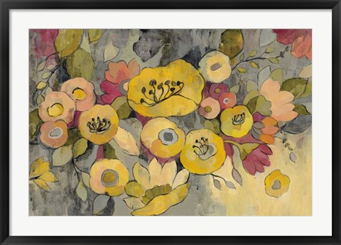 Framed Yellow Floral Duo III Print