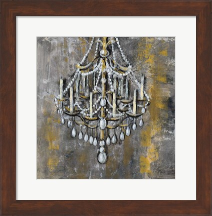 Framed Vintage Chandelier I Print