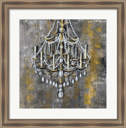 Framed Vintage Chandelier I Print